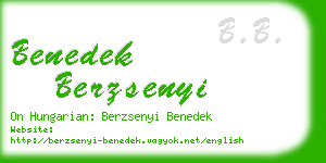 benedek berzsenyi business card